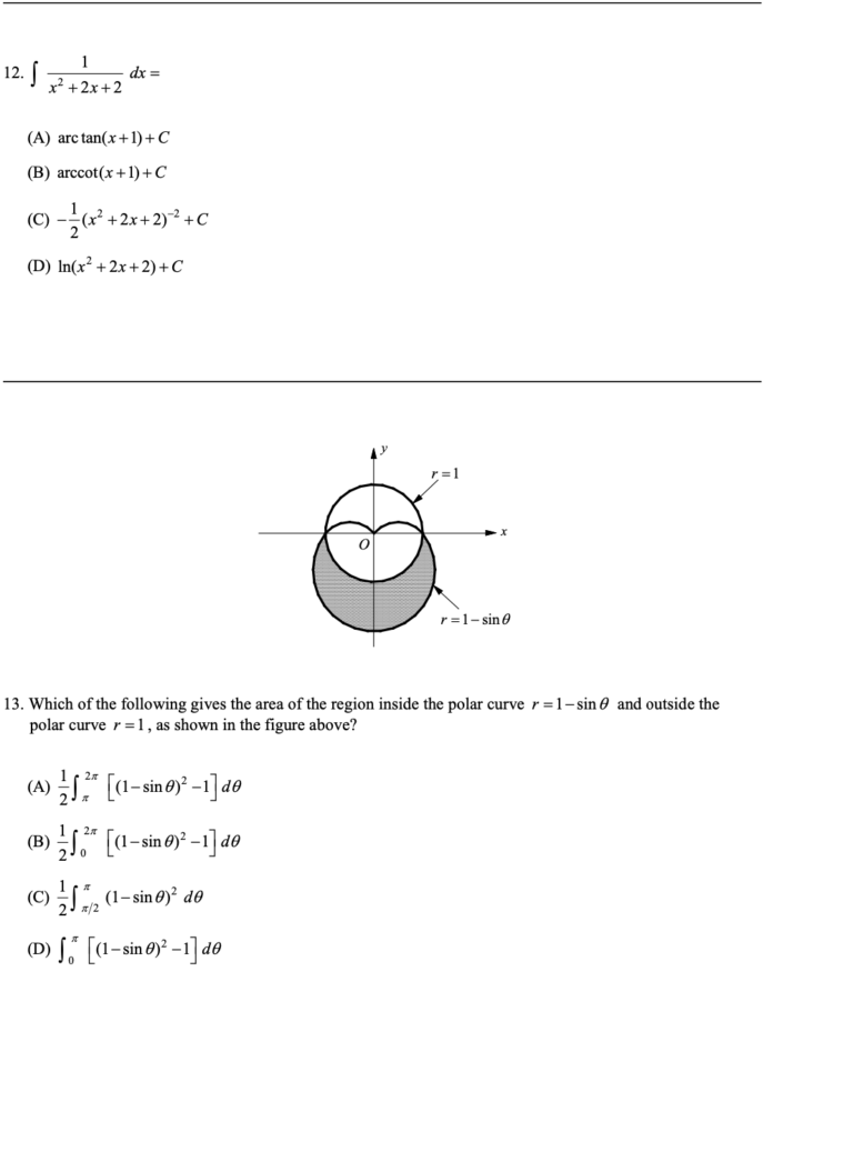 AP Calculus BC Practice Test 1